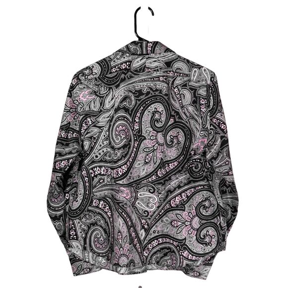 Chaps Ralph Lauren Womens Shirt Button Up Paisley Long Sleeve Blouse Top Size PL - Picture 2 of 8